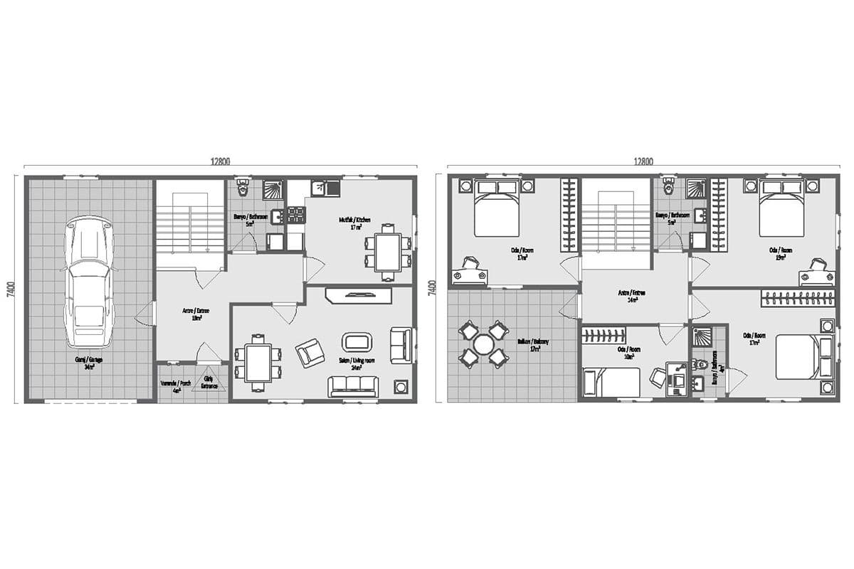 194 m² Çelik Ev 3+1