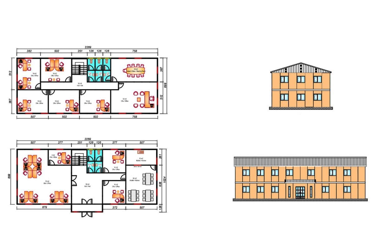 415 m² Prefabrik Ofis