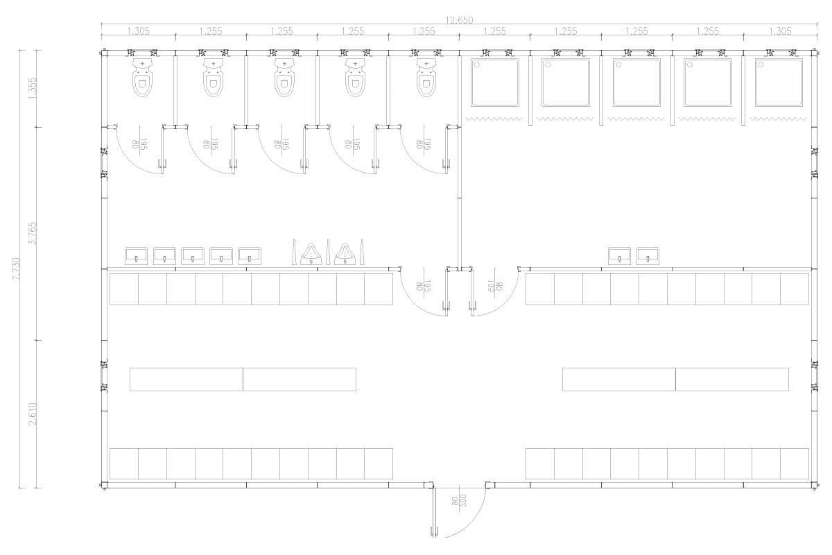 98 m² Prefabrik Tuvalet