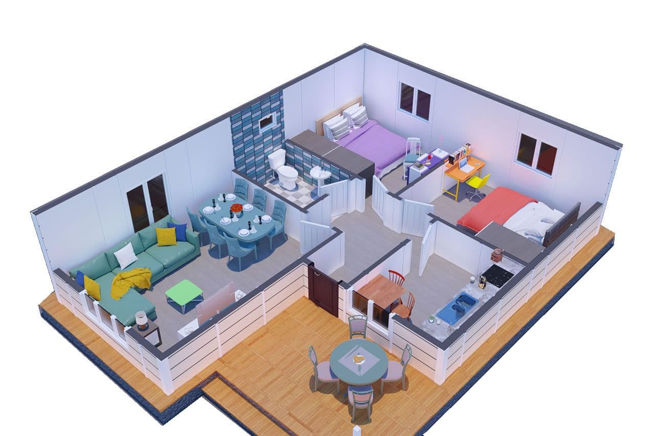 73 m² Prefabrik Ev 2+1
