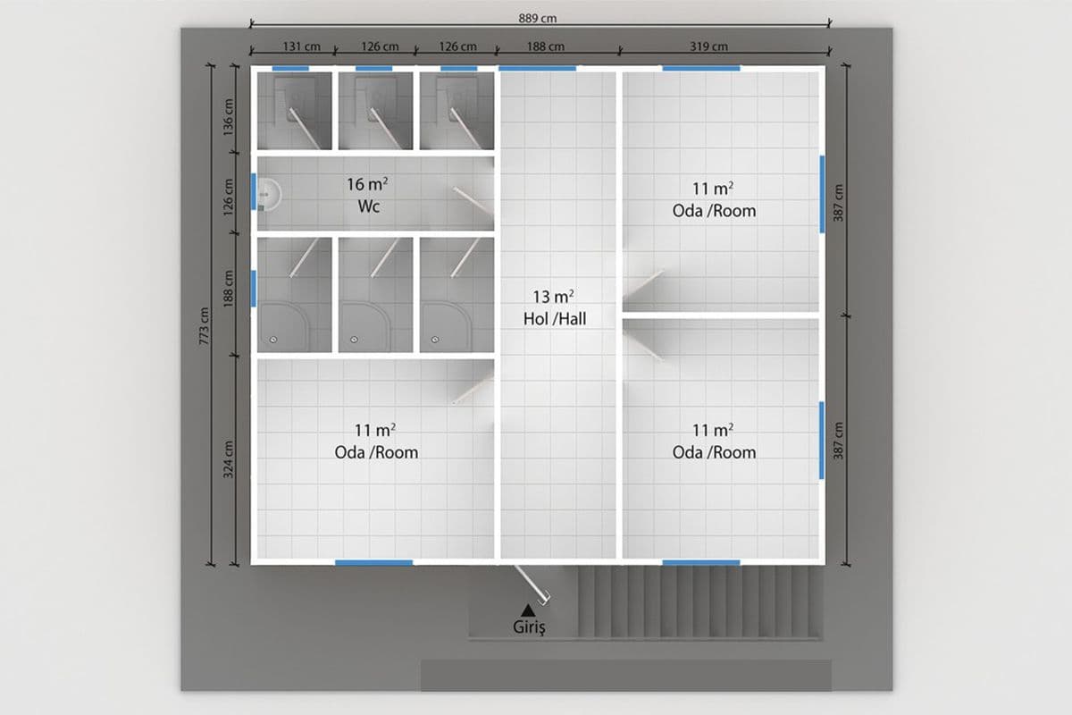 136 m² Prefabrik Yemekhane