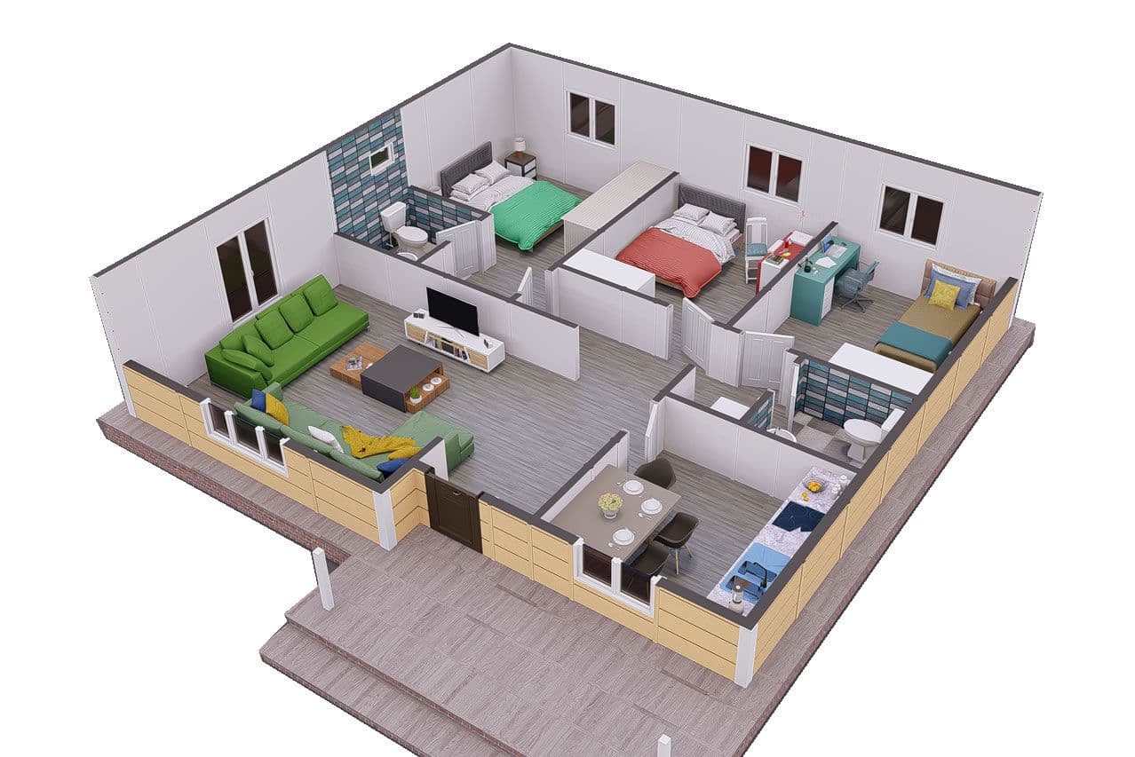 103 m² Prefabrik Ev 3+1