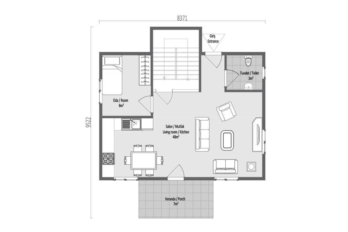 130 m² Prefabrik Villa 4+1