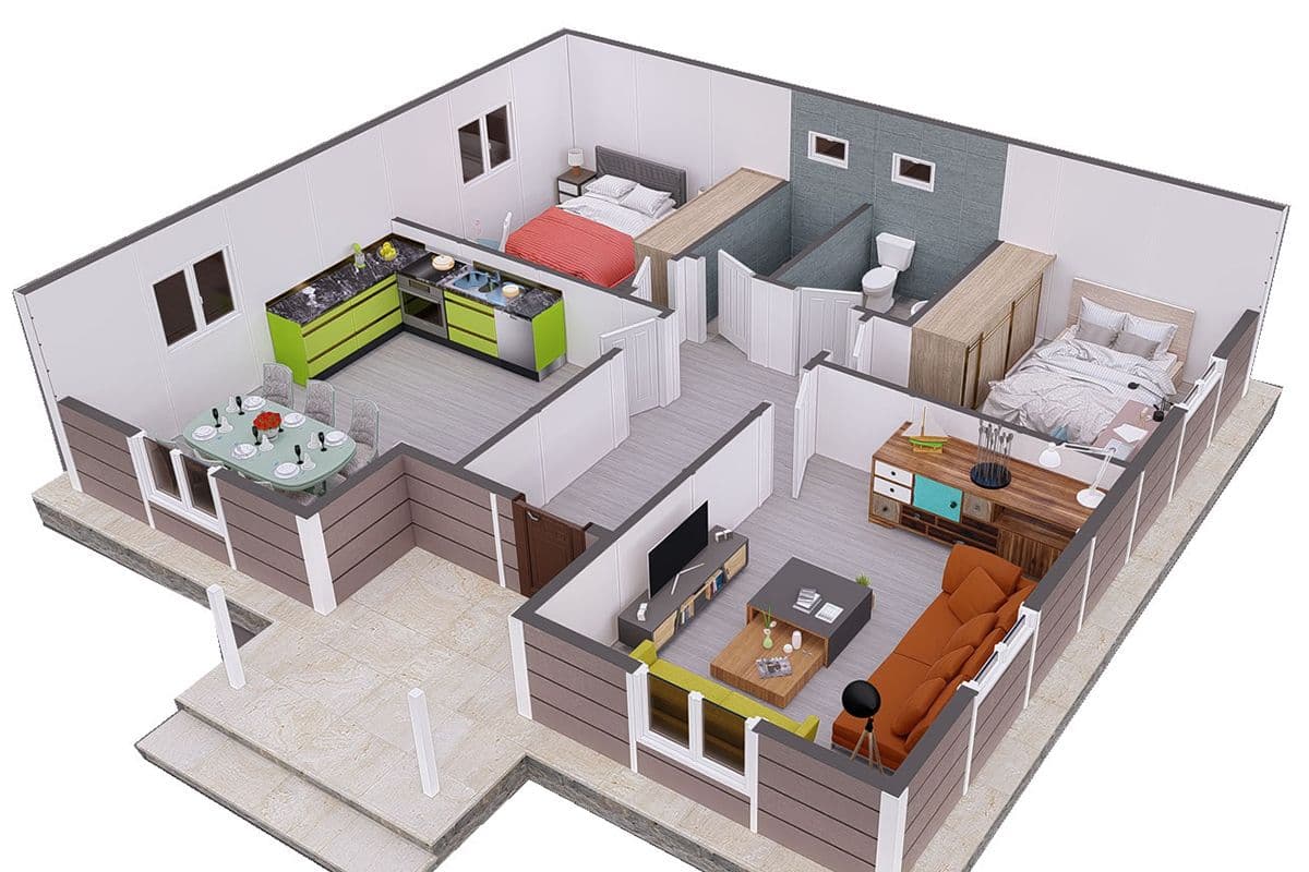 95 m² Çelik Ev 2+1