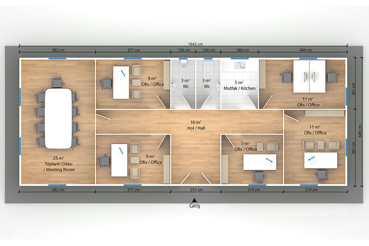 106 m² Prefabrik Ofis