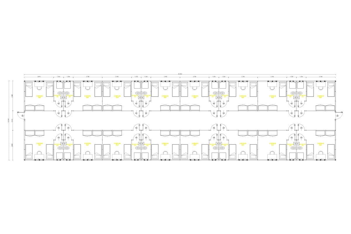 412 m² Prefabrik Yatakhane